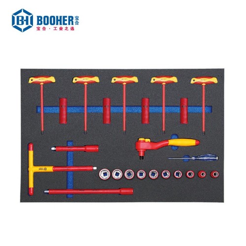 寶合 0200617 24件10mm系列VDE絕緣套筒及T柄扳手工具組套