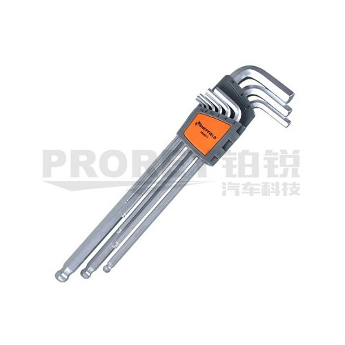 鋼盾 S050012 9件套公制特長內(nèi)六角扳手