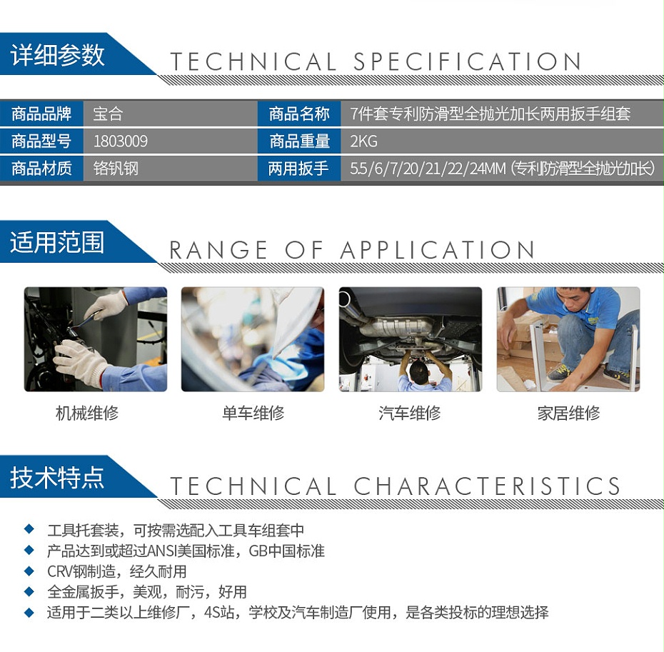 寶合1803009--7件套專利防滑型全拋光加長(zhǎng)兩用扳手組套_02