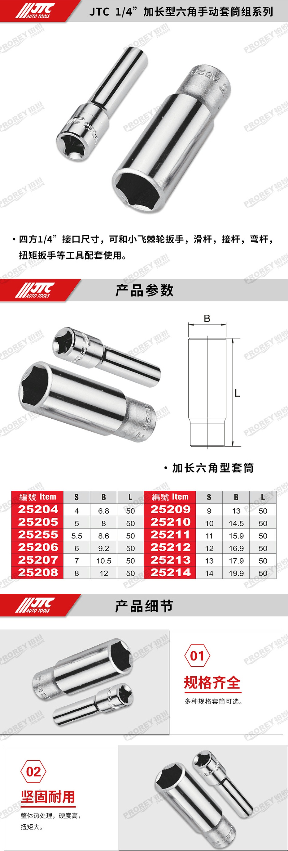 GW-130035391-JTC25204-1-4英寸 手動長六角套筒4mm-2
